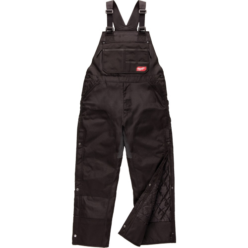 GridIron™ Regular Length Zip-To-Thigh Bib Overall, Men's, Large, Black