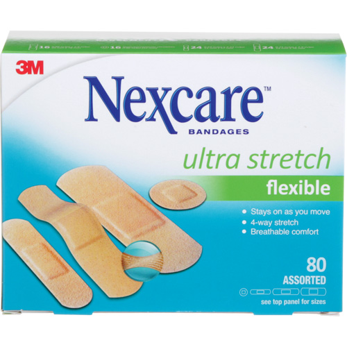 Nexcare™ Ultra Stretch Bandages, Assorted, Plastic, Non-Sterile