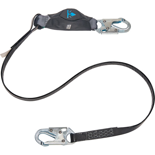 Anti-Corrosion Energy Absorbing Lanyard, 6', Snap Hook Center, Snap Hook Leg Ends, Polyester