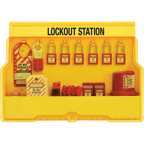 Premier Electrical Lockout Station, Thermoplastic Padlocks, 16 Padlock Capacity, Padlocks Included