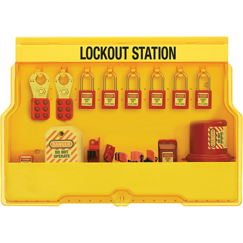 Premier Electrical Lockout Station, Thermoplastic Padlocks, 16 Padlock Capacity, Padlocks Included