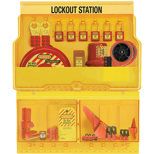 Premier Valve & Electrical Deluxe Lockout Station, Thermoplastic Padlocks, 32 Padlock Capacity, Padlocks Included