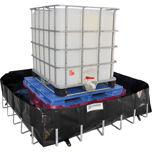 Ultra-IBC Berm® Spill Berm, 400 US gal. Capacity, 6' W x 6' L x 18" H, L-Bracket