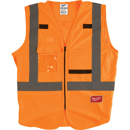 Safety Vest, High Visibility Orange, 4X-Large/5X-Large