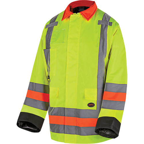 6040 Quebec Winter Traffic Control Jacket, Polyester, High Visibility Lime-Yellow, Large