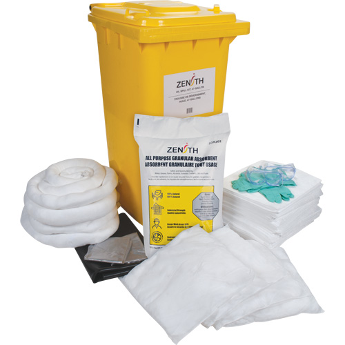 Premium Spill Kit, Oil Only, Bin, 63 US gal. Absorbancy