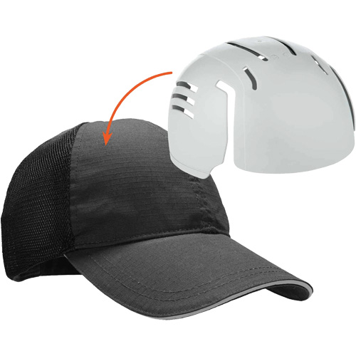 Skullerz 8946 Standard Baseball Cap with Bump Cap Insert, Black