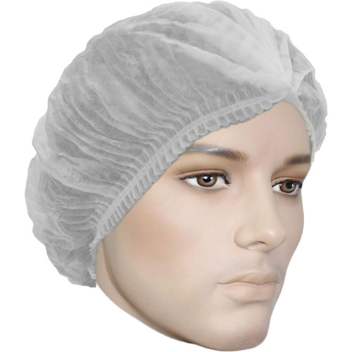 Cova-Cap Pleated Bouffant Cap, Polypropylene, 24", White