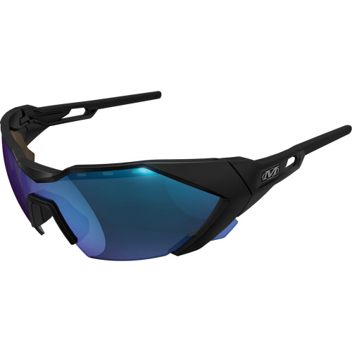 Type-E Safety Glasses, Blue Lens, Anti-Fog/Anti-Scratch, ANSI Z87+