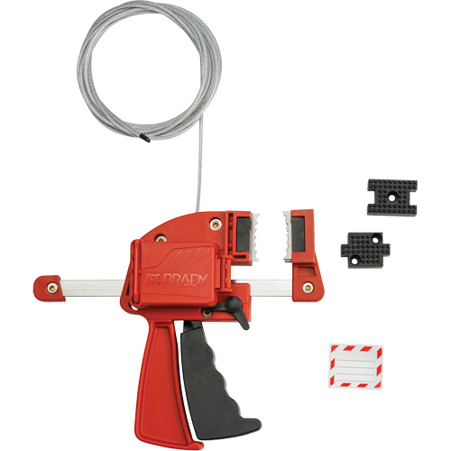Red Clamping Cable Lockout, 8' Length