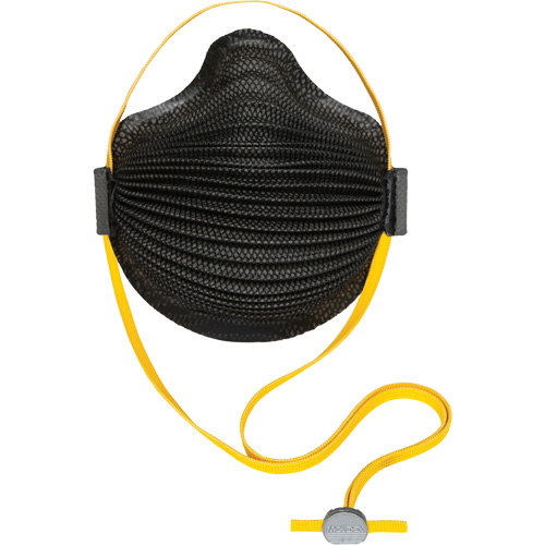 AirWave M Series Black Disposable Masks with SmartStrap® & Full Foam Flange, N95, NIOSH Certified, Small