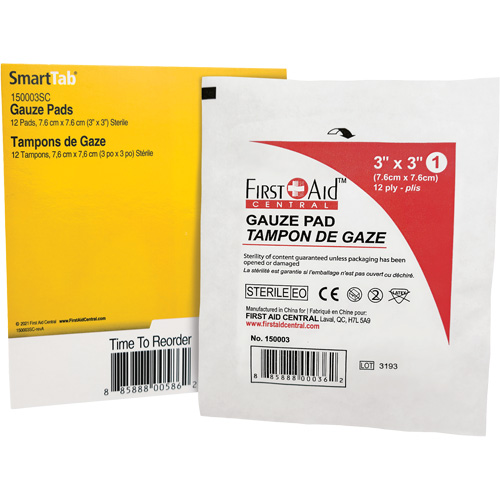 SmartCompliance® Refill Gauze, Pad, 3" L x 3" W, Sterile, Medical Device Class 1