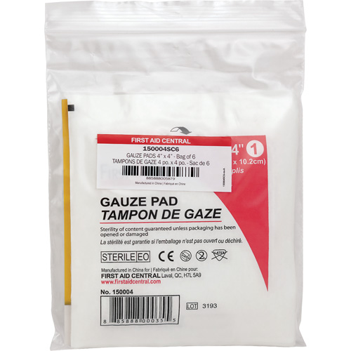 SmartCompliance® Refill Gauze, Pad, 4" L x 4" W, Sterile, Medical Device Class 1