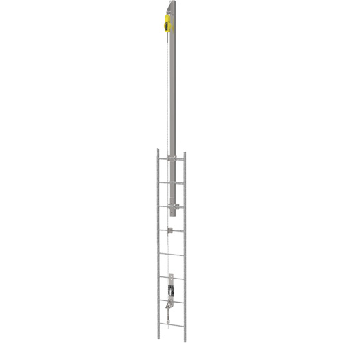 Latchways® Vertical Ladder Lifeline with SRL Ladder Extension Post Kit, Stainless Steel