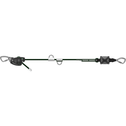 60' Rope Temporary Horizontal Lifeline, Kernmantle