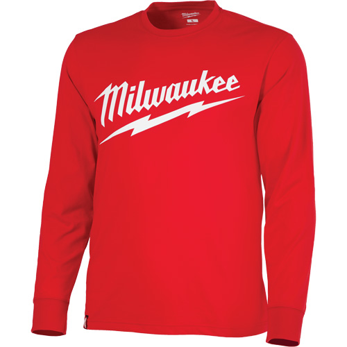 Heavy-Duty Long-Sleeved T-Shirt with Milwaukee® Logo, Men's, 2X-Large, Red