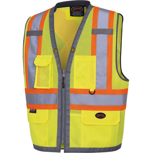 6675 The Rock Mesh Surveyor's Vest, High Visibility Lime-Yellow, X-Large, Polyester