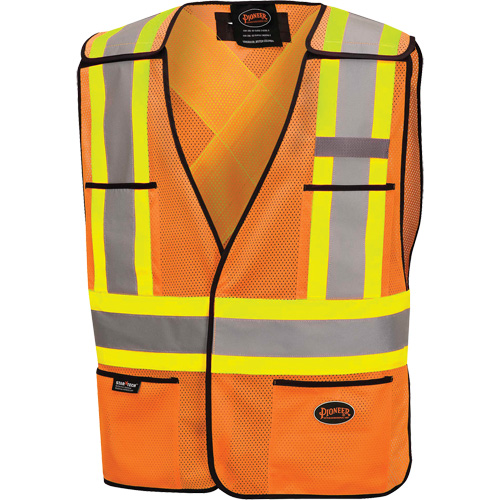 6926 Tear-Away Safety Vest, High Visibility Orange, Polyester