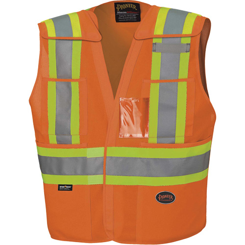 6930 Drop-Shoulder Tear-Away Surveyor's Vest, High Visibility Orange, 6X-Large/7X-Large, Polyester