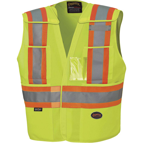 6931 Drop-Shoulder Tear-Away Surveyor's Vest, High Visibility Lime-Yellow, 2X-Large/3X-Large, Polyester