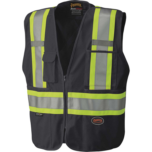 6937 Tear-Away Safety Mesh-Back Vest, Black, 4X-Large, Polyester