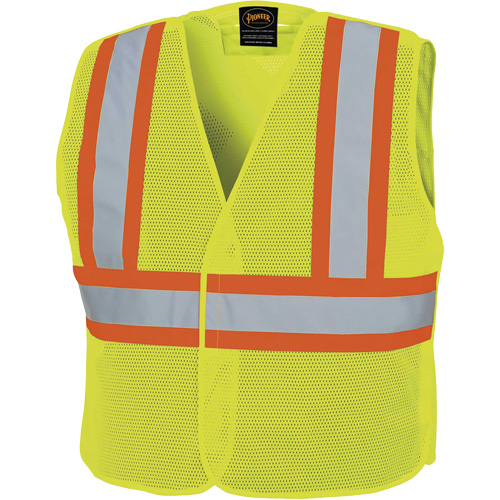 598P Tear-Away Mesh Safety Vest, High Visibility Lime-Yellow, 2X-Large/3X-Large, Polyester