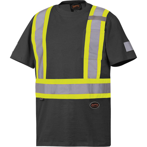 6976 Safety T-Shirt, Cotton, Large, Black