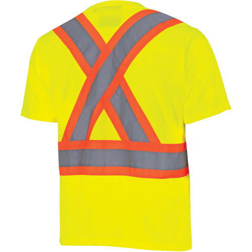 6991 Bird's-Eye Safety Shirt, Polyester, 5X-Large, High Visibility Lime-Yellow