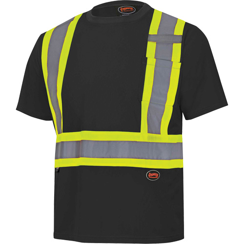6992 Bird's-Eye Safety Shirt, Polyester, 2X-Large, Black