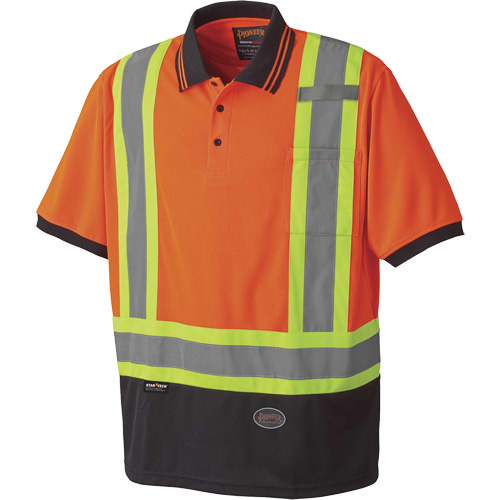6986 Bird's-Eye Safety Polo Shirt, Polyester, 2X-Large, High Visibility Orange