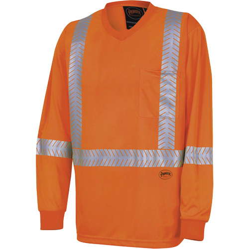 6904A Ultra-Cool Ultra-Breathable Long-Sleeved Safety Shirt, Medium, High Visibility Orange