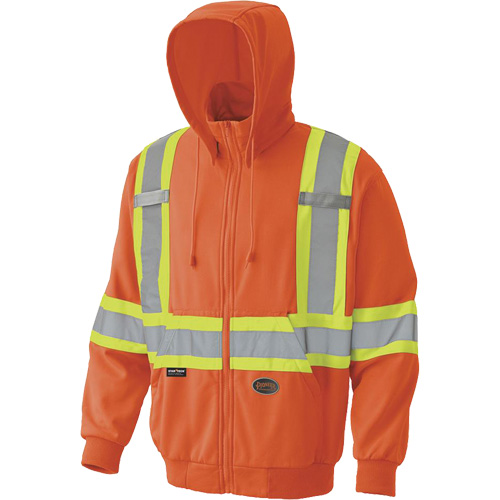 6940 Zip Style Hoodie, 5X-Large, High Visibility Orange