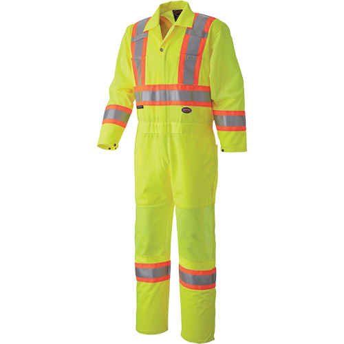 5999A Traffic Safety Coveralls, 4X-Large, High Visibility Lime-Yellow