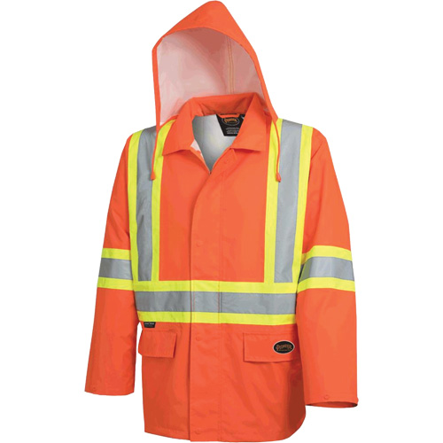 5626 The Rock 300D Waterproof Safety Jacket, Polyester, High Visibility Orange, Medium