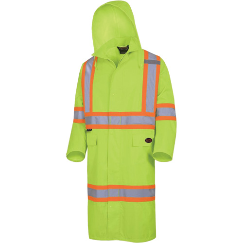 5631 The Rock 300D Waterproof Long Coat, Polyester, X-Large, High Visibility Lime-Yellow