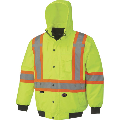5023 Waterproof 7-in-1 Bomber Jacket, Polyester, High Visibility Lime-Yellow, Large