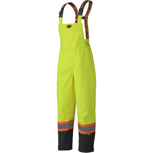 5405 300D Trilobal Ripstop Waterproof Bib Pants, Polyester, X-Large, High Visibility Lime-Yellow