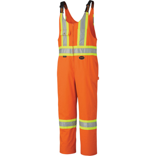 6617Z Safety Overalls with Leg Zippers, Poly-Cotton, 60, High Visibility Orange