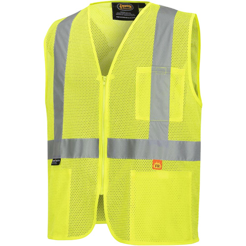 6944 FR Safety Vest, High Visibility Lime-Yellow, 4X-Large, Polyester