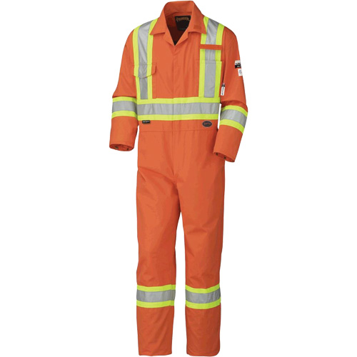 5551 Flame-Gard® FR/Arc-Rated Coverall, Size 40, High Visibility Orange, 9.1 cal/cm²