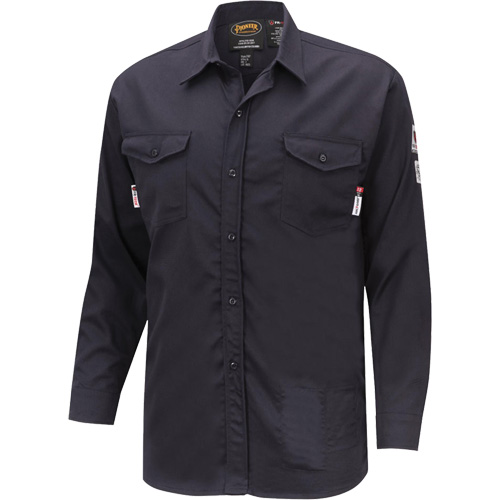 7742 FR-Tech® Flame-Resistant Safety Shirt, Small, Navy Blue