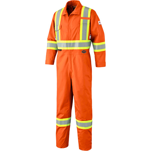7705T FR-Tech® Flame-Resistant Coverall with Leg Zippers, Size 46 (Tall), High Visibility Orange, 9.7 cal/cm²