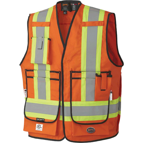 7732 FR-Tech® Flame-Resistant Arc Surveyor's Vest, Medium, High Visibility Orange, 9.7 cal/cm²