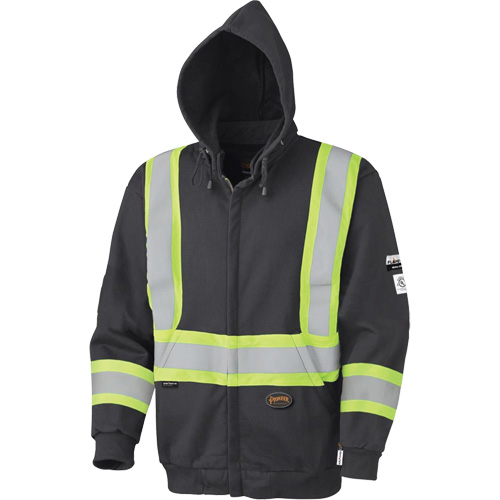 337SF Flame-Resistant Zip-Style Safety Hoodie, Men's, Large, Black, 22 cal/cm²