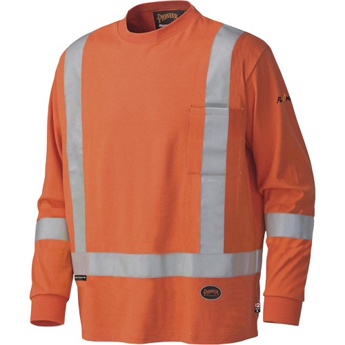339SFA Flame-Resistant Long-Sleeved Safety Shirt, 5X-Large, High Visibility Orange