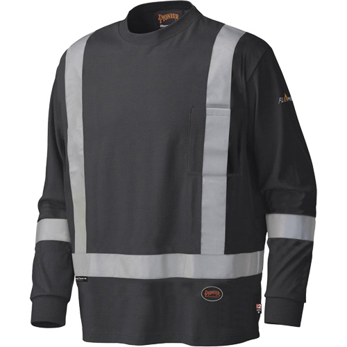 340SFA Flame-Resistant Long-Sleeved Safety Shirt, X-Large, Black