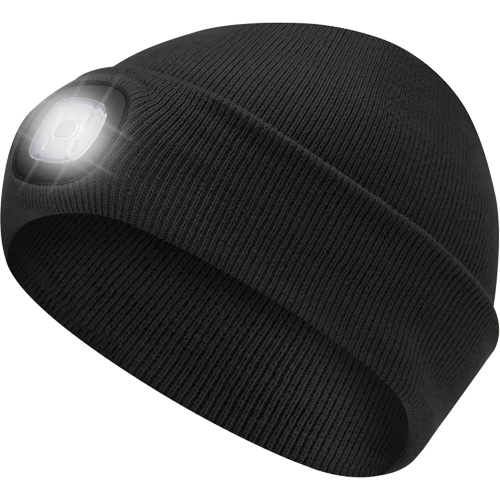 5678 Knit Toque with LED Headlight, Fleece Lining, One Size, Black