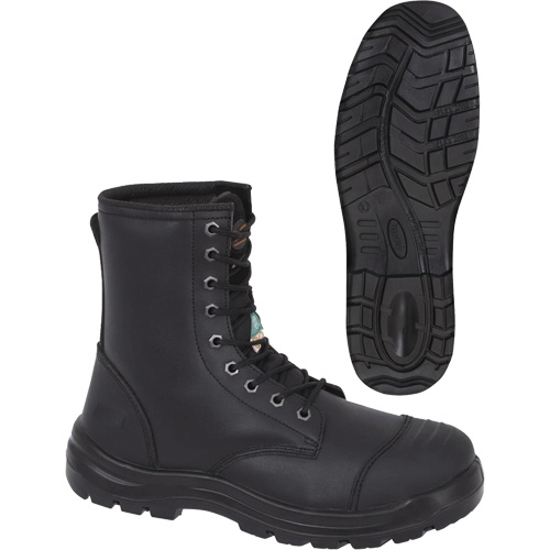 1027 Black 8" Work Boots, Leather, Steel Toe, Size 11