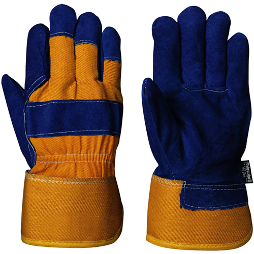 630 Blue Insulated Fitter's Gloves, One Size, Split Cowhide Palm, Boa Inner Lining