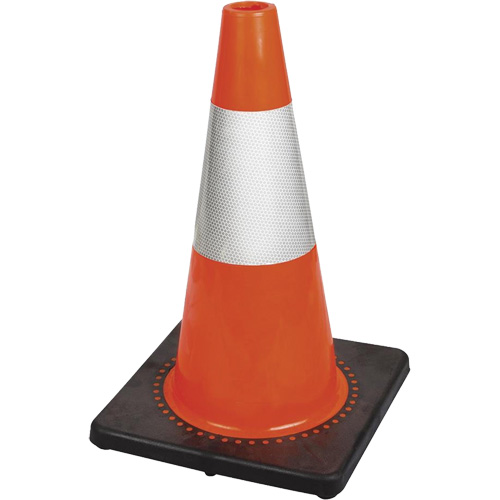 181 Premium Flexible Safety Cone, 18", Orange, 6" Reflective Collar(s)